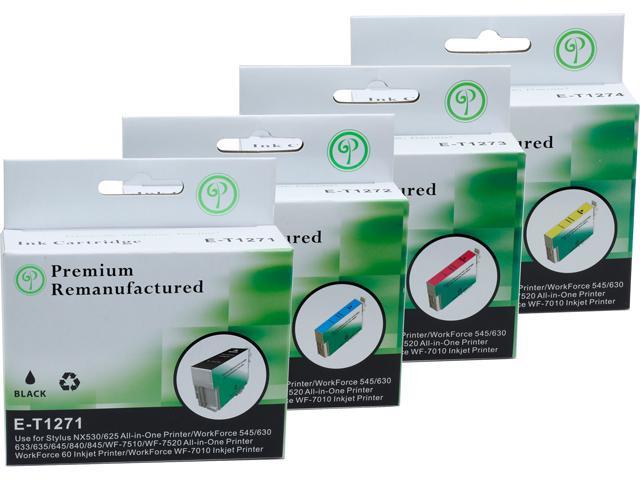 Green Project E-T1271(4)PK Black and Colors Compatible Epson E-T1271 Ink Cartridge 4 Pack