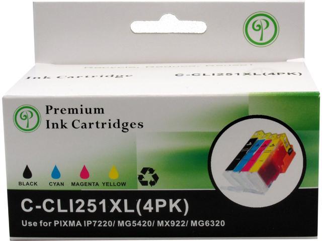 Green Project C-CLI251XL(4PK) Black and Colors Compatible Canon CLI251XL Ink Cartridge 4 Pack