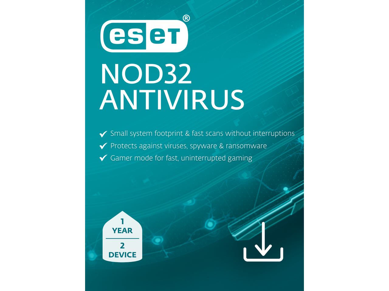 ESET NOD32 Antivirus 2024 - 2 Devices / 1 Year - Download