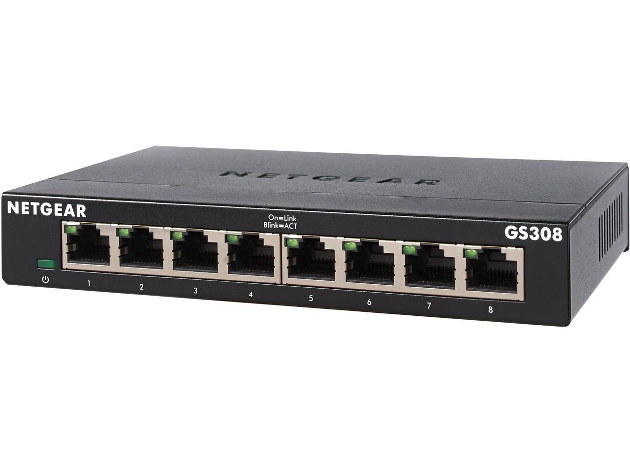 NETGEAR 8 Port Gigabit Ethernet Switch Unmanaged | GS308