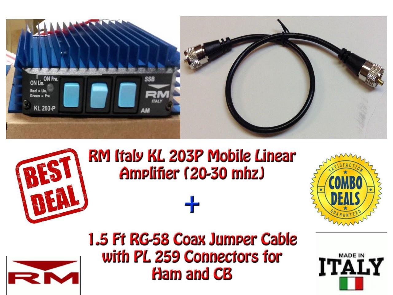 RM KL 203P Mobile Linear Amplifier with 1.5 Ft Jumper Cable