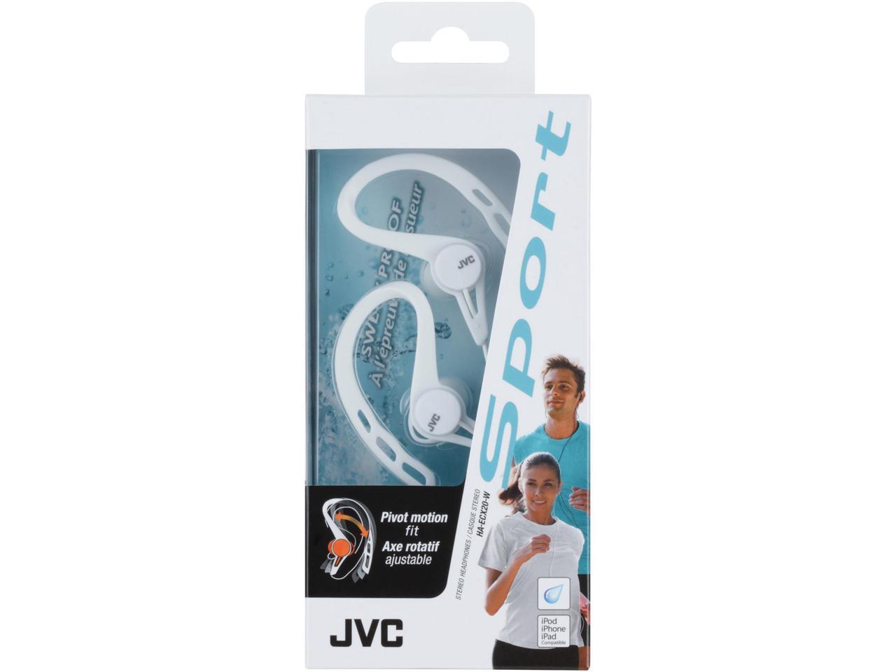 JVC White HAECX20W Binaural SportsSeries Fitness Hdphn