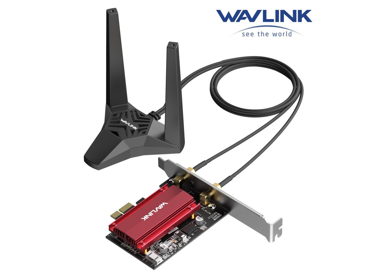 Wavlink AX3000 WiFi 6 PCIe WiFi Card Bluetooth 5.2 Intel AX200 WiFi 6 Card Dual Band 2.4G/5G Network Card 802.11ax, 3000Mbps WiFi Adapter with MU-MIMO, OFDMA, Heat Sink, WPA3, For Windows 11,10 64bit