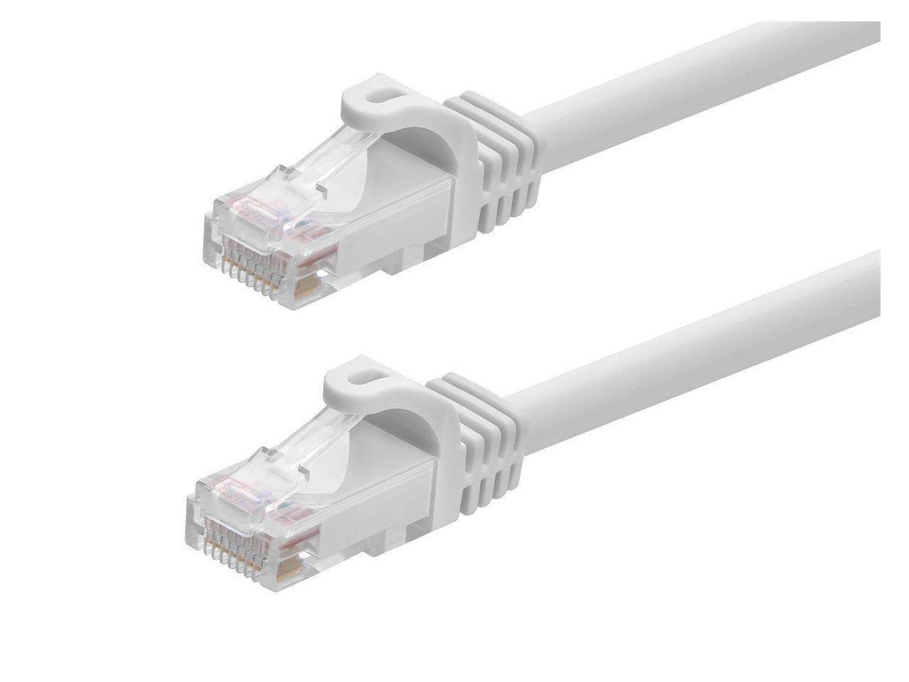 Monoprice Cat6 Ethernet Patch Cable - 10 Feet - White | Network Internet Cord - RJ45, Stranded, 550Mhz, UTP, Pure Bare Copper Wire, 24AWG - Flexboot Series