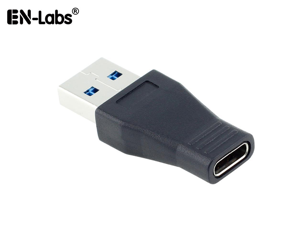 EnLabs CNU3AM2CF USB 3.0 Type A Male to USB 3.1 Type-C Female Adapter Converter Support Data Sync & Charging - Black