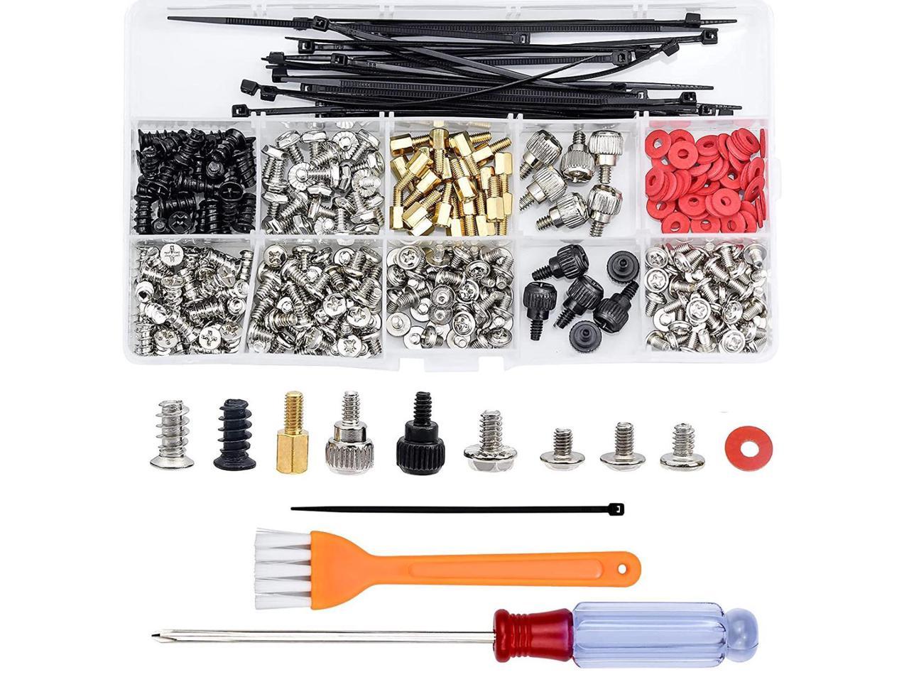 362pc Computer Screws Assortment Kit | Motherboard Standoff Risers Screw Set for HDD SSD Hard Drive, Computer Case, Fan, Power Supply, Graphics, CD, Motherboard Screws Kit for DIY & Repair