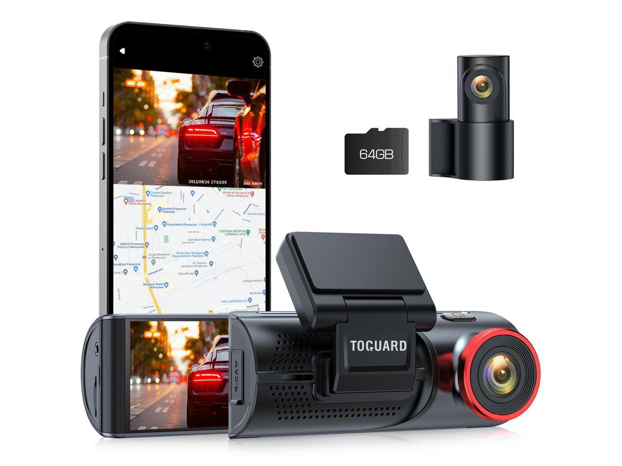 4K Dual Dash Cam Front and Rear with Exclusive Motion Activated Emergency Lock WiFi GPS, 3.16