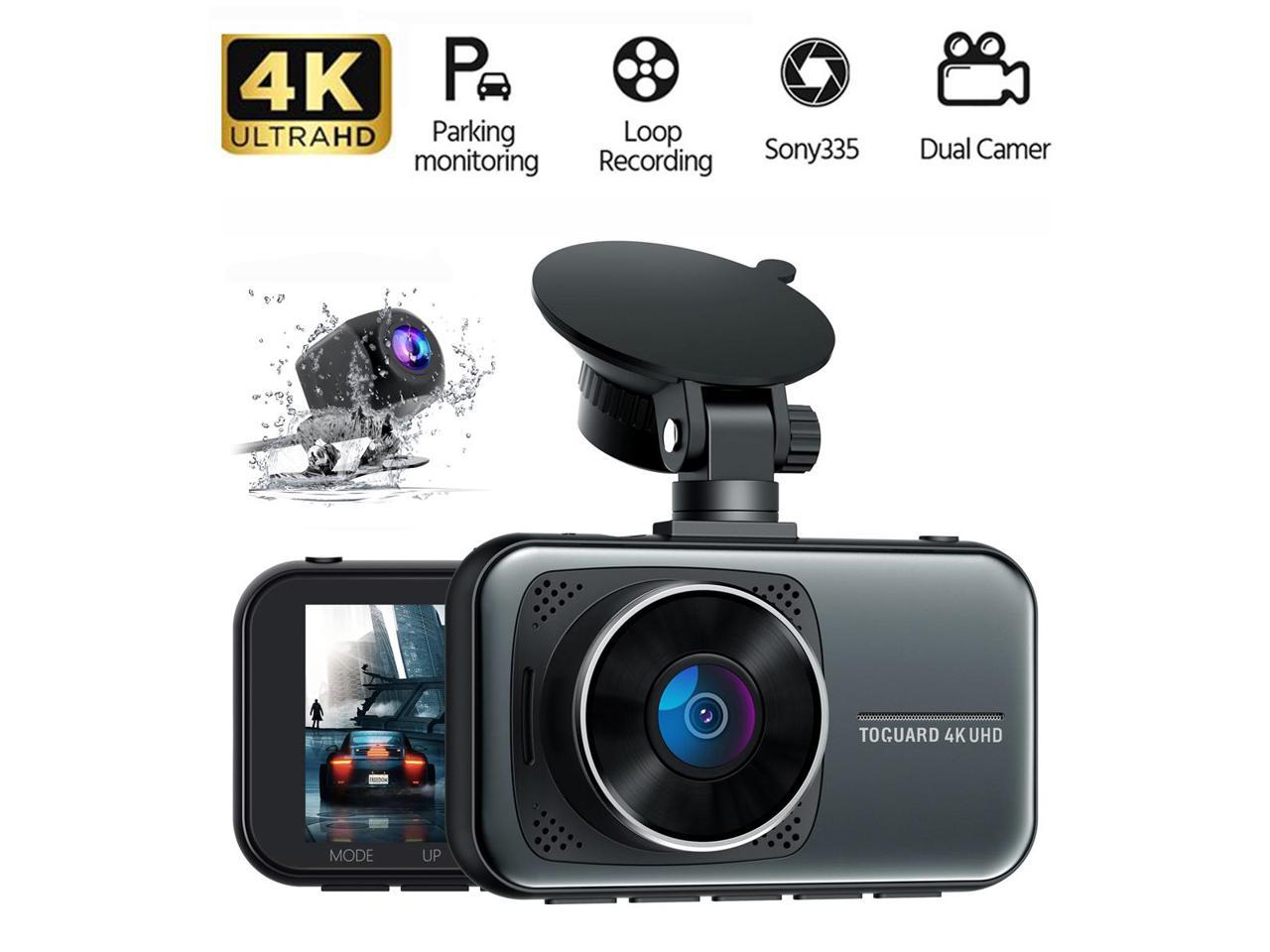 TOGUARD 4K Dual Dash Cam Car Camera, UHD 4K+1080P Dash Cam , 3 Inch Screen Car Dash Camera Front and Rear Camera for Car WDR, Wide Angle, G-Sensor, Parking Monitor, Loop Recording